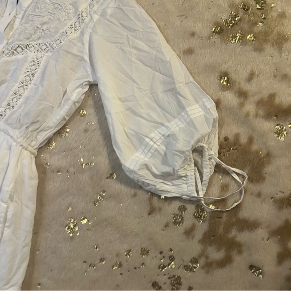 Lauren Ralph Lauren 6 White Lace Maxi Dress Button Down Cotton Long-Sleeve - Picture 4 of 13